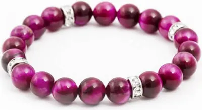 Image de Bracelet en perles d'oeil de tigre violet MINK92/17