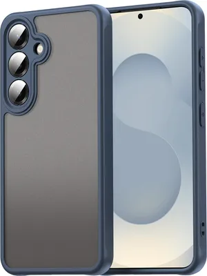 Obrázek produktu pro Pouzdro pro Samsung Galaxy S24, průsvitná matná zadní strana s ochranou fotoaparátu, nárazuvzdorné ochranné pouzdro Modrý