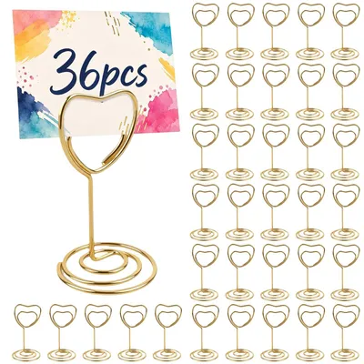 36er-Set Tischkartenhalter Gold, Herzform, 5 cm