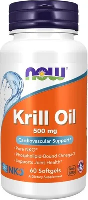Produktbild von Krillöl Rein NKO 500 mg 60 Weichkapseln Now Foods