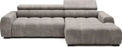 Obrázok produktu pre DomoHome Rohová sedačka BULL - Moderná štýlová rohová sedačka, Nastaviteľný sedák, Bez funkcie spania, Vysokokvalitná látka Eden, Pravostranné usporiadanie, Rozmery: 285x168x97 cm, Farba: SVETLE ŠEDÁ