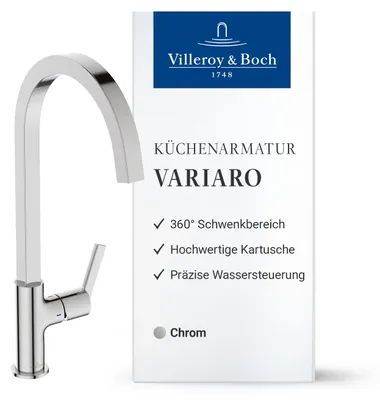 Produktbild von Villeroy & Boch Variaro Küchenarmatur, Hochdruck, wassersparend – Chrom