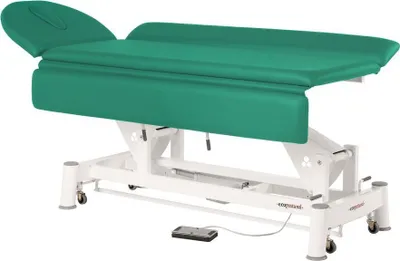 Produktbild von Therapieliege, Untersuchungsliege mit Gesichtsloch, elektr. div. Farben + Hocker, Farbe:60 seladon