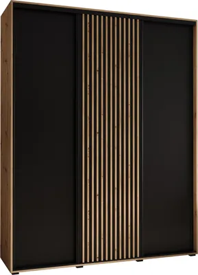 Produktbild von MEBLE KRYSPOL Lanko 1 Schrank mit 3 Schiebetüren  - 235,2x200x45 cm - Artisan Schwarz Artisan