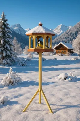 Produktbild von Vogelhaus TEGERNSEE mit Ständer Vogelfutterhaus Futterhaus Vogel Haus Holz