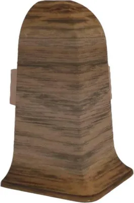Produktbild von VILO IZZI Außenecke für PVC Sockelleisten (2 Stück) – Wasserfestes Eckstück für Fußleisten – Dunkle Eiche / Mittelbraune Holzoptik
