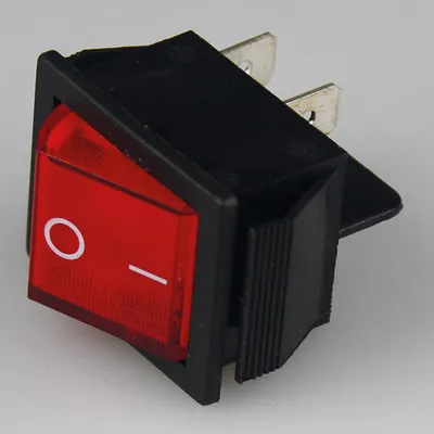 Produktbild von Wippenschalter 2-polig, EIN/AUS, Snap-In 250V/15A, 6,3mm Flachstecker, beleuchtet