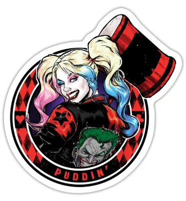 Produktbild von Spreadshirt Harley Quinn Puddin' Sticker Aufkleber, 10 x 10 cm, Mattweiß