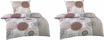 Produktbild von Bettwäsche Seersucker Doppelpack 2x ca. 135x200 cm + 2x ca. 80x80 cm 4 teilig samtweiche Microfaser mit Reißverschluss Design: Belinda