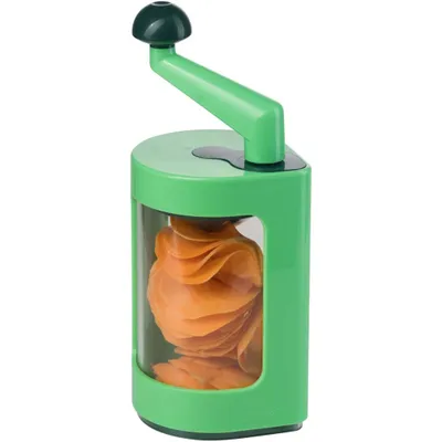 Produktbild von Genius Multihobel Super Julietti, Kunststoff & Edelstahl, Grün, 13x12x21 cm, mit extra scharfen Klingen, Behälter und wechselbaren Spaghetti- & Julienne-Einsätzen für Obst & Gemüse, zum schnellen & präzisen Hobeln, Schneiden & Garnieren