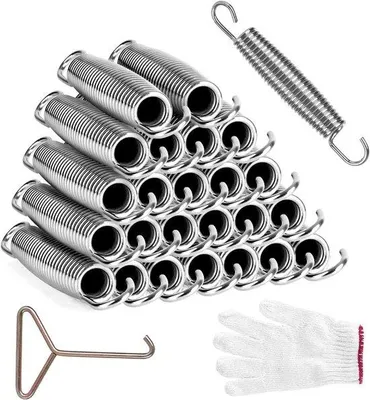 Produktbild von Trampolinsatz - Ersatzsatz - Trampolinentwicklung - 3mm dicke Draht - 55 Zoll 24 Stück - Silber