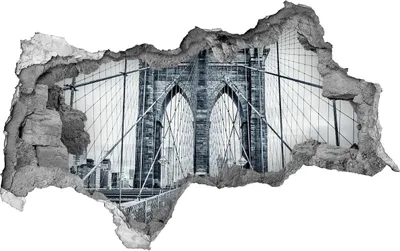 Produktbild von Selbstklebender Loch-3D-Aufkleber 95x73 cm Brooklyn Brücke