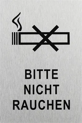 Produktbild von Aluminium Türschild " Bitte nicht Rauchen " 150x100mm