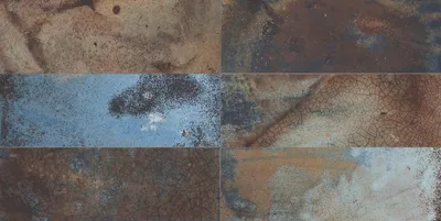 Produktbild von FS Raku Fliesen Badfliesen Küchenfliesen Keramikfliesen Wandfliesen 12x (20 x 40 cm) 0,96 m² Farbmischung Terracotta, Blau matt