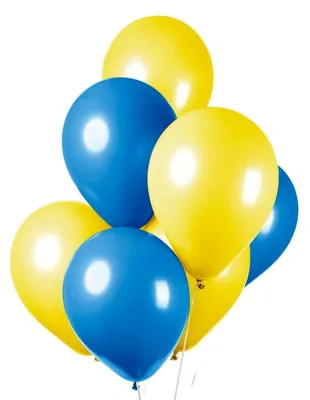 Produktbild von 10 Latex Luftballons blau gelb 30 cm biologisch abbaubar, für Luft & Helium