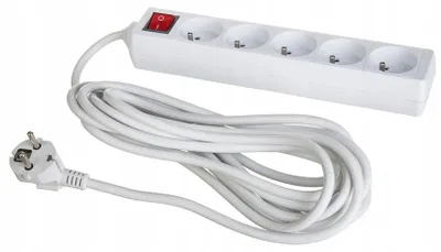 Obrázek produktu pro Prodlužovací kabel lišta s vypínačem a uzemněním, 5 zásuvek, 1,5 m