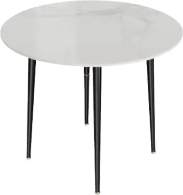 Productafbeelding van Eetkamertafel Valora – Ronde eettafel met marmerlook – Eettafel voor eetkamer of restaurant – 80 cm – 4 personen – Grijs