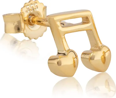 Produktbild von Einzel Ohrstecker Musik Noten 333 Gelb Gold 8 Karat 7x6mm Ohrring Ohrschmuck