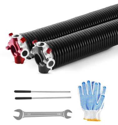 Immagine prodotto di Molla di torsione per porta di garage VEVOR (φ5,94 x φ50,8 x 787 mm) 16000 cicli, rivestimento nero, per sostituzione, molla per porta di garage