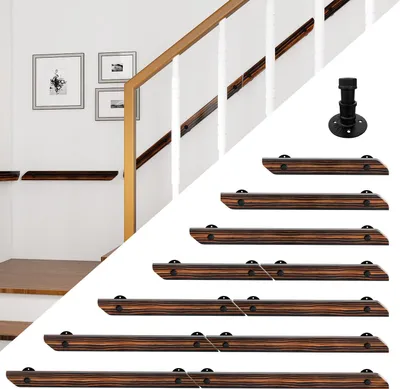 Produktbild von Jayseuw Buche Handlauf 200cm Geländer mit 2 Halter Halterung verschiedene Kugelring