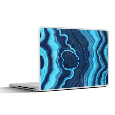 Produktbild von MuchoWow® Laptop Aufkleber Sticker Cover Achat - Neon - Blau - Edelstein 25x18 cm - Laptop-Deko