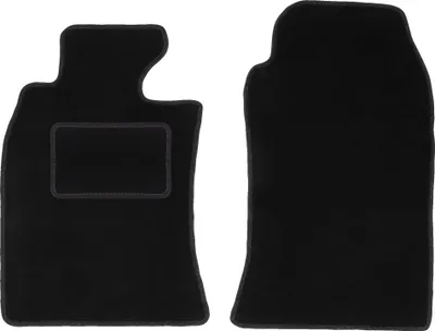 Image de Tapis de sol avant velours sur-mesure pour Mini Cooper One R50 (2001-2007, hatchback) noir, jeu 2 pièces, fixations - STANDRAD