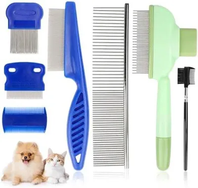 Produktbild von Professionelle Haarbürsten-Set für Haustiere - 7-teilig - hochwertige Kammen