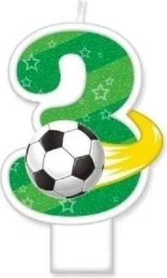 Produktbild von Geburtstagskerze „3“ mit Ball, 8 cm – GoParty