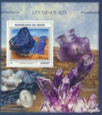 Produktbild von Briefmarken Niger 2016 Mi Block 587 (kompl. Ausg.) postfrisch Mineralien