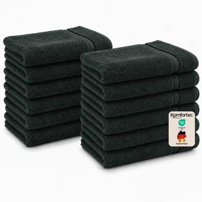 Produktbild von Komfortec 12er Gästehandtücher Set 30x50 cm, 100% Baumwolle, Weich & Saugfähig, Frottee Gästetücher,