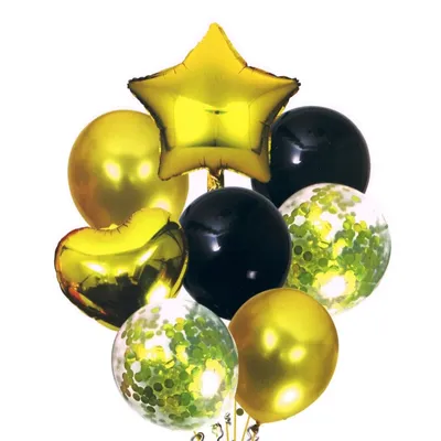 Immagine prodotto di Palloncini a coriandoli Aga neri e oro 30-46cm set di 8 palloncini