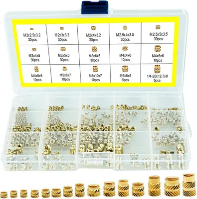 Obrázok produktu pre INF 300ks Mosadzné Závitové Vložky - Sada Tepelných Vložiek, Rôzne Veľkosti
