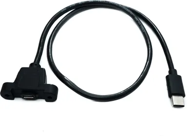 Obrázok produktu pre Kábel SYSTEM-S USB 3.1 50 cm, zástrčka typu C do zásuvky 2.0 micro B, 5 pinov, montáž na panel 28 mm