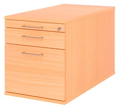 Produktbild von Rollcontainer abschließbar BxTxH 428x800x512 mm 1 x  Utensilienfach, 1 x Schublade, 1 x HR-Auszug, buche