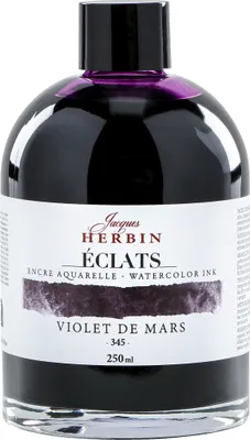 Produktbild von Jacques Herbin 2x Aquarelltine Éclats, Flasche 250ml - Marsviolett 18345T