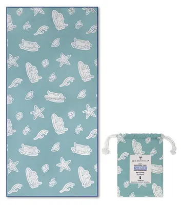 Immagine prodotto di Telo Mare Swim Essentials In Microfibra - Verde - Surf Dogs - 135 X 65 Cm