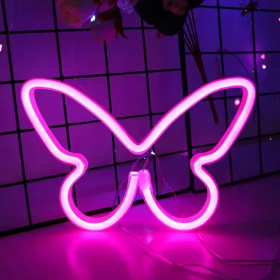 Immagine prodotto di Farfalla Deco Led Decorazione murale al neon, luce notturna per Natale Ragazze Regalo di compleanno Soggiorno Camera da letto Decorazione da parete