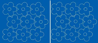 Produktbild von Wandaufkleber Blumen, 18 Stück, blau matt