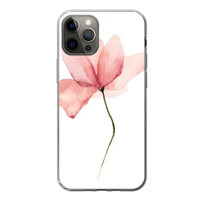 Produktbild von MuchoWow® Handyhülle Schutzhülle Hülle für iPhone 13 Pro Blumen - Aquarell - Rosa Silikon Softcase Handy Hülle - Handy-Tasche
