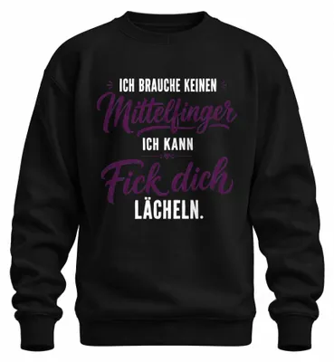 Produktbild von Ich brauche keinen Mittelfinger Fick Statement Sarkasmus Sweatshirt Pullover, Schwarz, XL