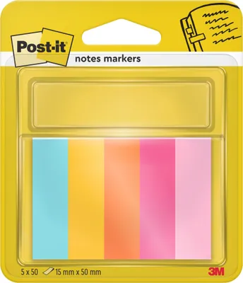 Produktbild von Post-it® Page Marker Beachside Collection Haftnotizen 15mm x 50mm 5 Blöcke