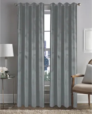 Produktbild von Vorhang mit Ösen aus Velours-Struktur 140x260 cm blickdicht Vorhänge Wohnzimmer Schlaufenschal Schlafzimmer, Farbe: Grau