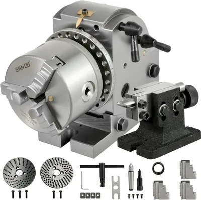 Produktbild von 4" Teilapparat Rundtischteilkopf ø100mm Horizontal Vertikal Fräsmaschine Bs-0