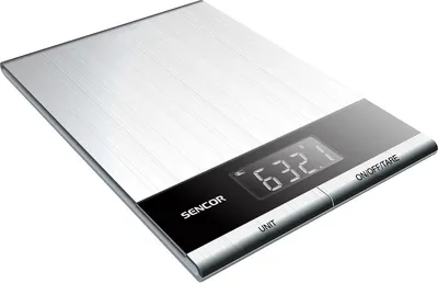 Image de Balance de cuisine Sencor SKS 5305, Surface en acier, Charge maximale supportée 5 kg, Écran LCD, Argent