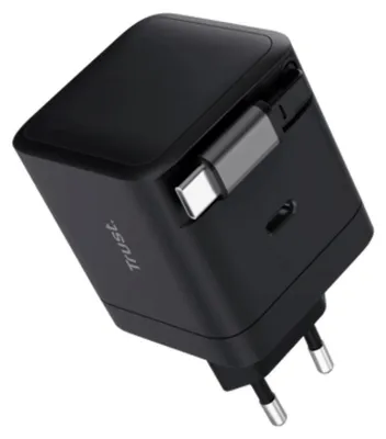 Obrázek produktu pro TRUST Nabíječka MAXO 65W, s kabelem, USB-C, černá