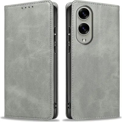 Produktbild von Handyhülle für Samsung Galaxy S25 Edge Kunstleder Flip Cover Hülle Handytasche Case Kartenfach Farbe: Grau