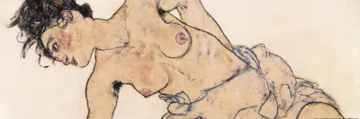 Produktbild von Egon Schiele Kunstdruck Bild - Kniende Halbnackte, 1917 (30 x 91 cm)
