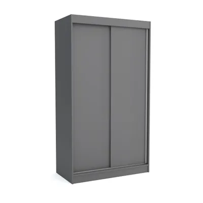 Produktbild von Brent - Kleiderschrank Schiebetüren Emily, Schlafzimmerschrank mit 1 Kleiderstange und Einlegeböden für Kleidung, 120x215x60 cm, Grau