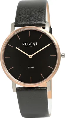 Produktbild von Regent Leder Herren Uhr Armbanduhr Quarz schwarz Lederarmband D2UR1094069