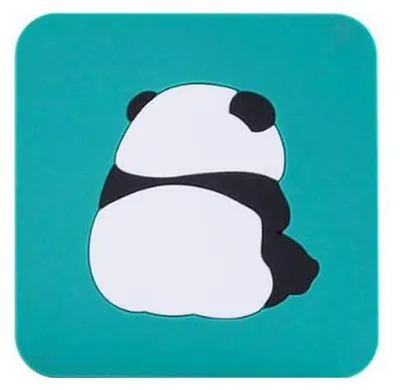 6er Set Silikon Platzsets, niedliches Panda-Design, 8,5 x 8,5 cm